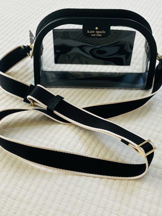 kate spade Handbags - Kate Spade Clare Clear Small Dome Crossbody Bag Black Multi Stadium Bag NWT